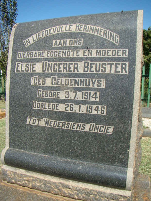 BEUSTER Elsie Ungerer nee GELDENHUYS 1914-1946