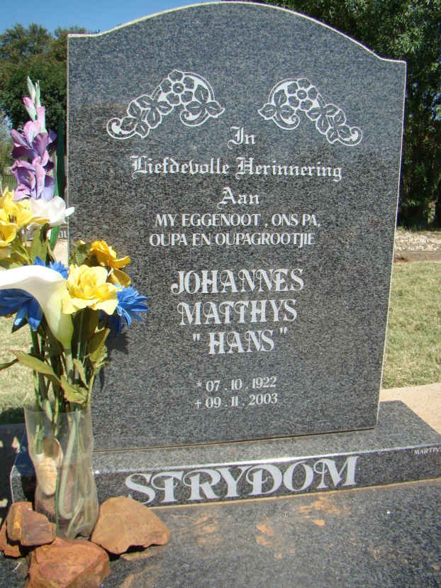 STRYDOM Johannes Matthys 1922-2003