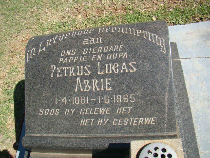 ABRIE Petrus Lucas 1881-1965