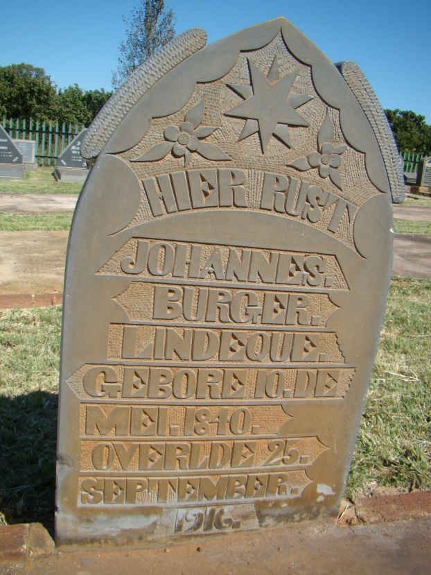 LINDEQUE Johannes Burger 1840-1916