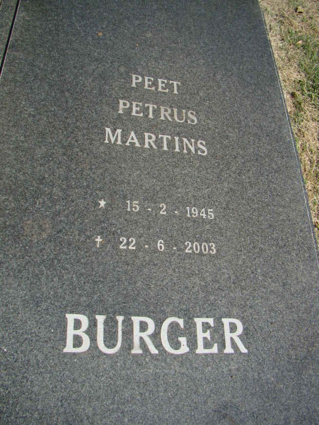 BURGER Petrus Martins 1945-2003