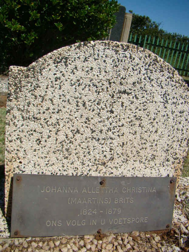 BRITS Johanna Allettha Christina nee MAARTINS 1824-1879