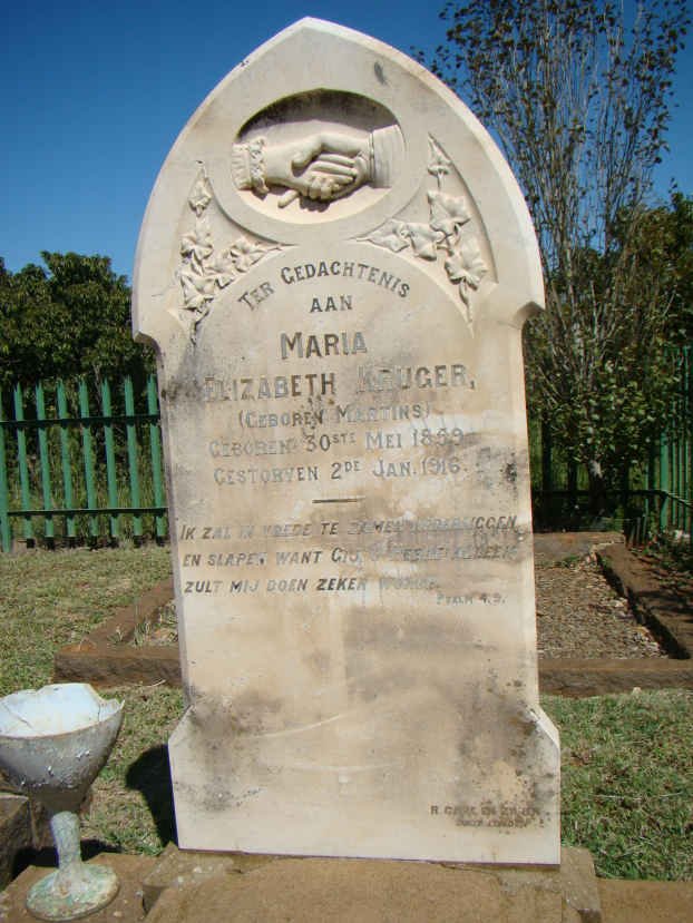 KRUGER Maria Elizabeth nee MARTINS 1859-1916